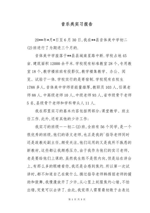 音乐专业实习报告的摘要(图1)