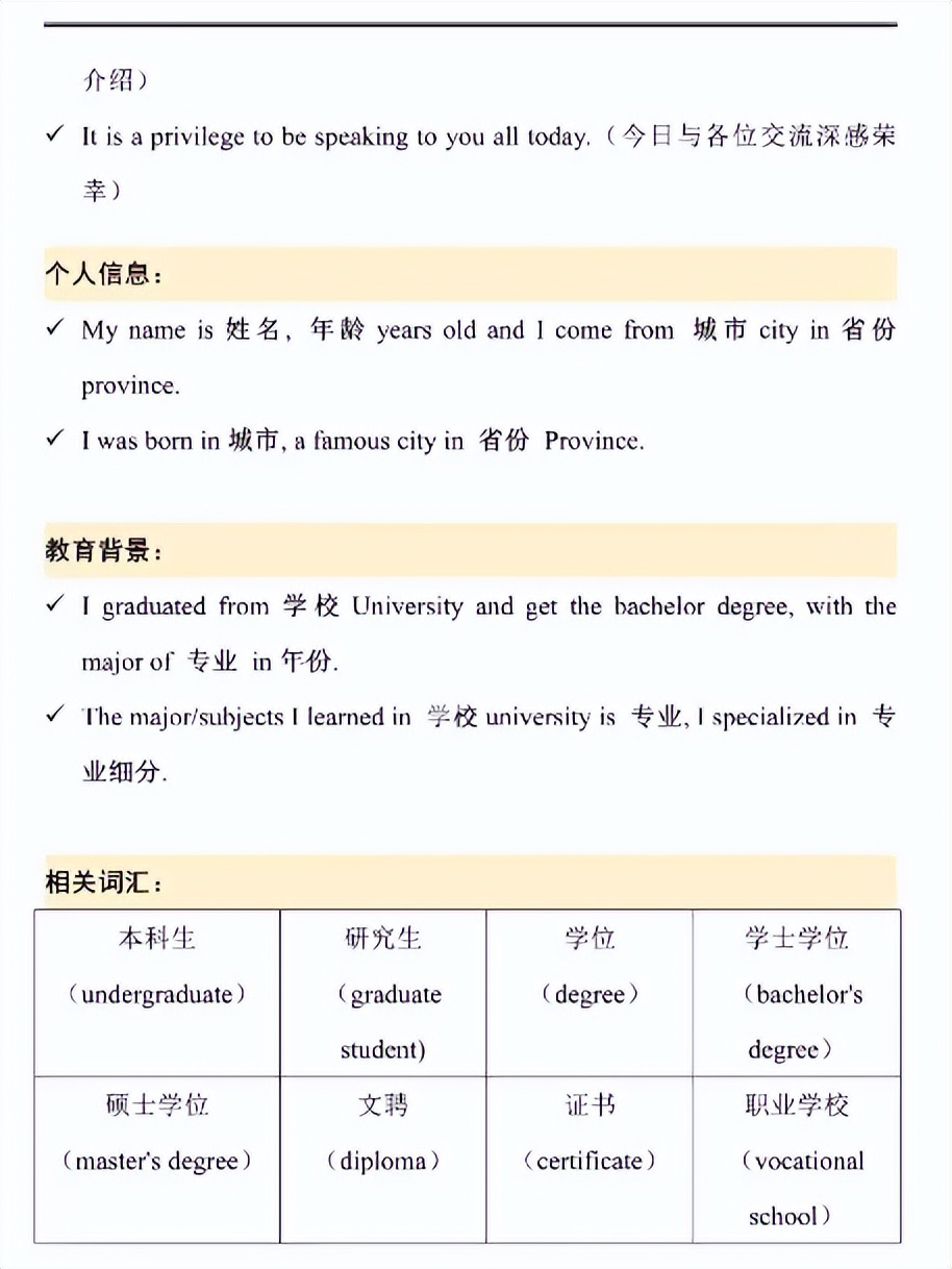 最怕面试『英文自我介绍』?用对这些MBA专用句型、模板、范文!(图2) 最怕面试『英文自我介绍』?用对这些MBA专用句型、模板、范文!(图2)